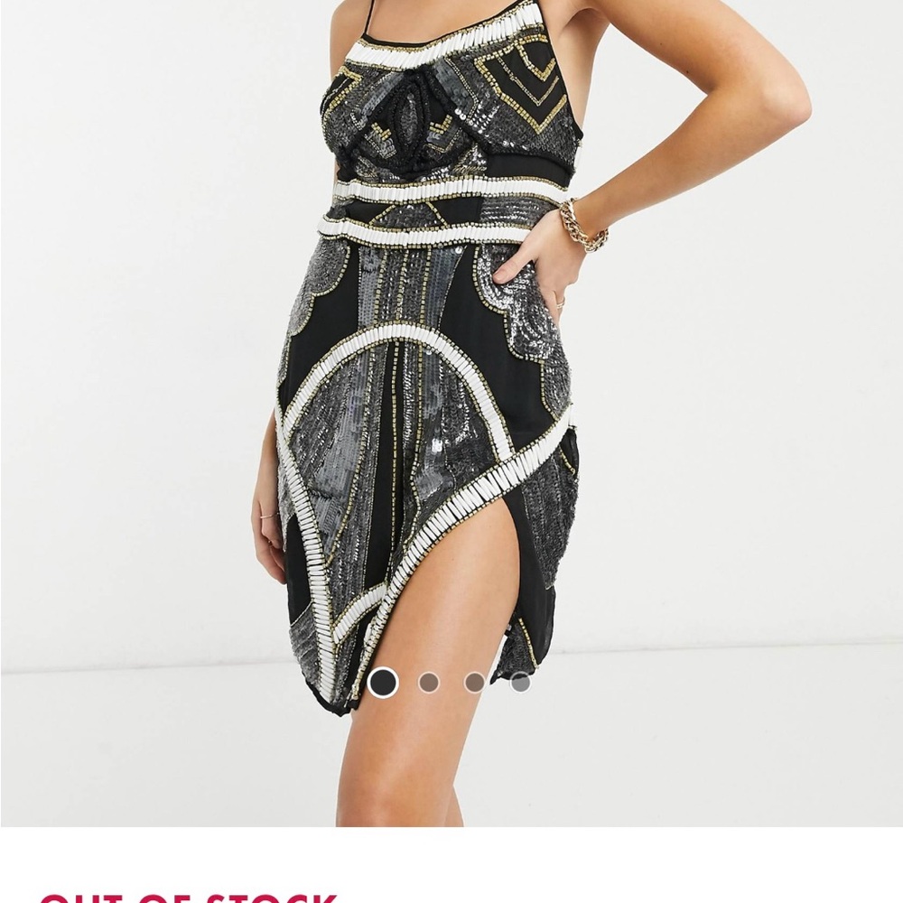 Black and Silver Sequin Dress